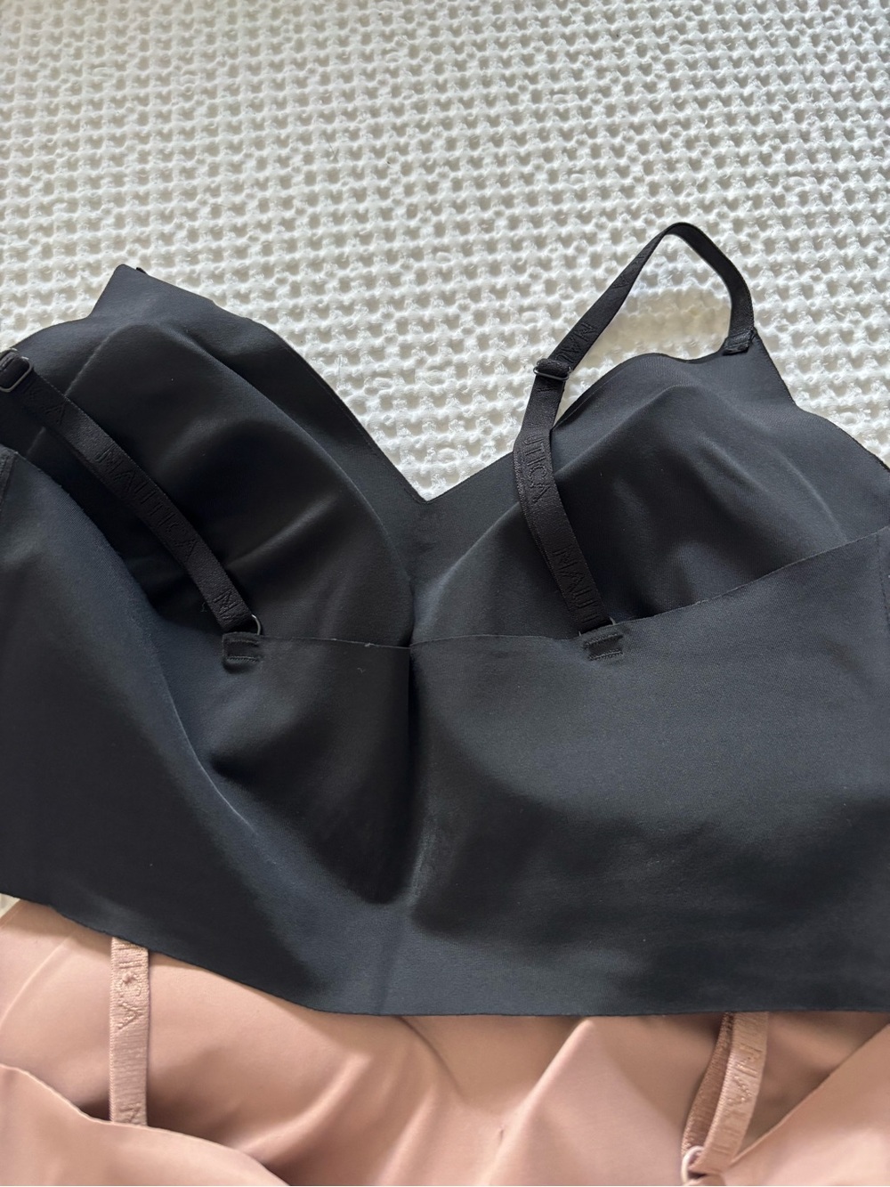 Nautica 3-Pack Wireless Seamless Bras - Black, Brown, Pink - Picture 4 of 7